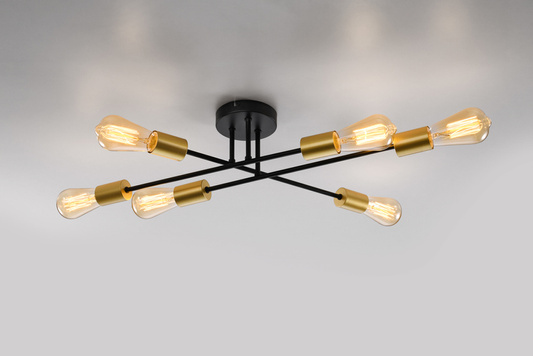 Plafoniera negru si auriu 6xE27 Crespilo 36-01245