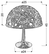 Lampe de table chrome champignon Lame 41-40056