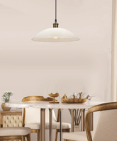 Dexter 2 Lampa Wisząca Miedziany 1X60W E27 Klosz Biały