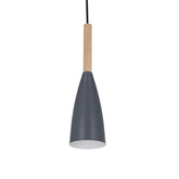 Hanging lamp gray + wood Trosa Ledea 50101266