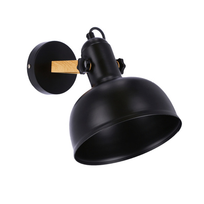 Kinkiet czarny/drewniany regulowany lampa E27 40W Reno 21-76748