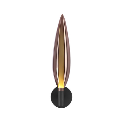 Nordic glass black wall light with copper shade for elegant bedroom G9