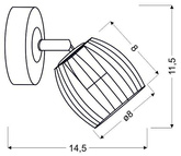 Wandleuchte 1X3W LED GU10 schwarz matt + satiniert ZONK 91-54319