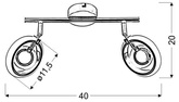 Lampa sufitowa Celt listwa regulowana 2-punktowa LED do salonu metalowa