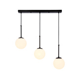Pompei Hängelampe schwarz 3X40W E27 weißer Schirm 33-09609