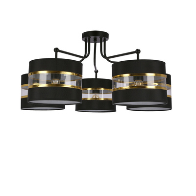 ANDY HANGING LAMP BLACK E27 BLACK+GOLD SHADE