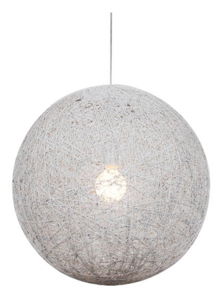 Lampă suspendată bilă albă din funie pe sfoară 60W Caruba Candellux 31-26913