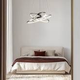 Lampa suspendata LED 60W inel triplu crom LUNE 33-64738