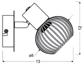 Lampa ścienna1X40W E14 czarny/chrom OSLO 91-61836
