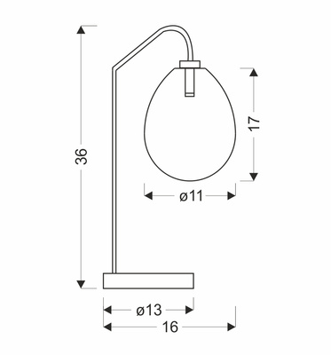 Lampe de table métallisée ballon en verre Lukka Ledea 50501224