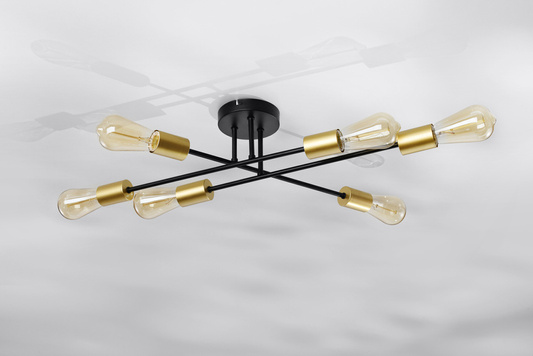 Ceiling lamp black and gold 6xE27 Crespilo 36-01245