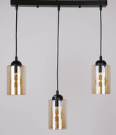 Lampa suspendata neagra / banda maro 3xE27 Bistro 33-00545