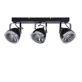 Crazy ceiling lamp black strip 3x15w gu10 colorless lampshade