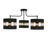 Andy hanging lamp black e27 Black+gold lampshade