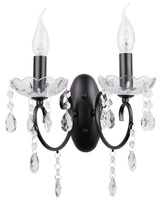 Double black wall sconce with crystals Aurora Candellux 22-73723