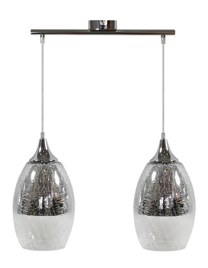 Adjustable silver hanging ceiling lamp 2x60W E27 Celia 32-51578