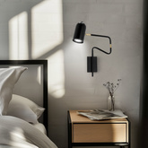 Black adjustable wall lamp 1xGU10 Hosti 21-75451