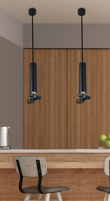 Lampa suspendata neagra + inele tub 31-77714