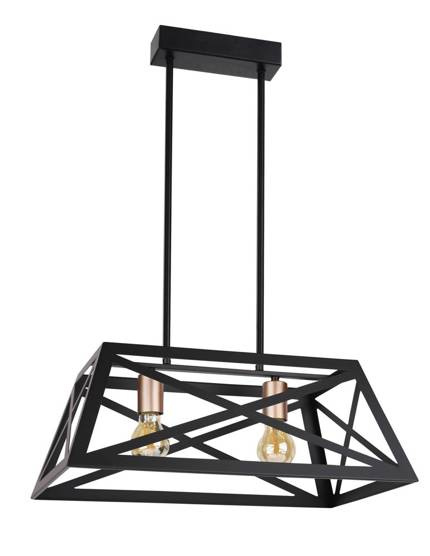 Suspension métal noir 2x40W E27 Origami 32-78711