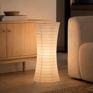 Papier-Stehleuchte weiß Nachttisch 1xE27 64cm TAI 5096011-00