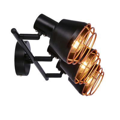 Wall/ceiling lamp black copper shade 3xE14 40W Neria 93-82572