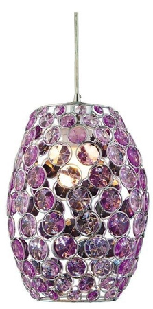Lampa wisząca Corn pojedyncza metalowa fioletowa do sypialni E27