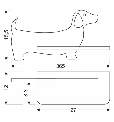 Lampa kinkiet półeczka LED różowy piesek Dog 21-00989