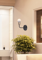 Single black metal wall lamp without a lampshade Spill Candellux 21-56528