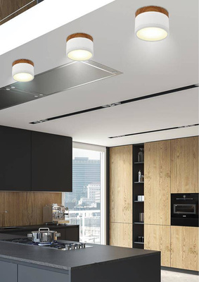 Ceiling lamp white/wooden LED 9W tube Candellux 2273648