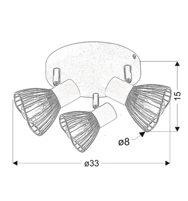 Lampa sufitowa plafon 3X40W E14 biały chrom FLY 98-61980