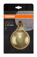 Żarówka LED E27 2,5W 220LM 2400K VINTAGE GLOBE125 22 OSRAM