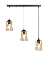 Lampa suspendata neagra/chihlimbar banda 3xE27 Felis 33-00187