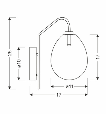 Lukka Ledea 50401225 Ballon-Wandleuchte aus metallisiertem Glas