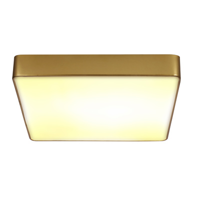 LED ceiling light QUATTRO gold square with glass shade elegant ceiling lamp for hallway and bathroom