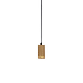 Lampa wisząca tuba Tubo drewniana brązowa pojedyncza GU10 regulowana wysokość