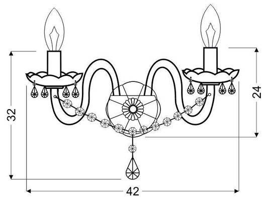 Klassische LED-Wandleuchte aus goldenem Kristall