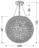 Deckenleuchte Kupferkugel aus Metallrohren E27 Abros Candellux 31-09074
