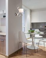 Aplica de perete crom tesut abajur brat luminos LED Ambrosia Candellux 21-33864