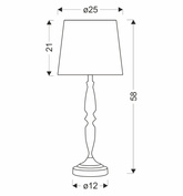 CARDINALE lampa stołowa h-58 cm ciemny szary 1x40 E27 abażur beżowy