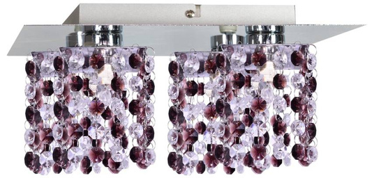Plafonnier chrome / cristaux bordeaux 4xG9 Classic 98-98224