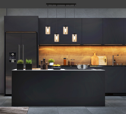 Lampa suspendata neagra / banda maro 4xE27 Bistro 34-00552