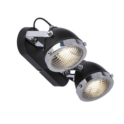 Plafoniera Crazy bandă neagră 2x15w gu10 abajur incolor