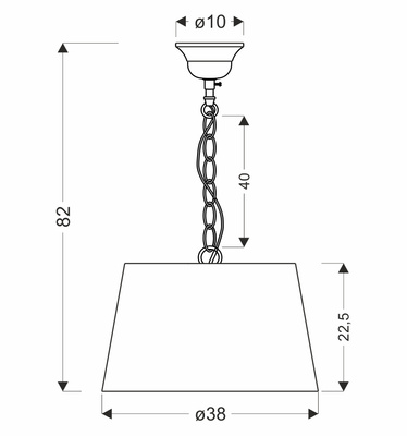 PYROS lampa wisząca patynowy 38 1x40W E27 abażur kremowy
