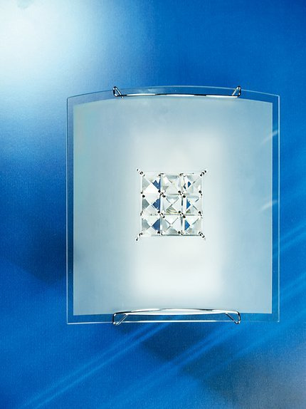 Plafoniera Candellux 10-74648 Plafoniera Cristal 1X40W E27 alb 2150/1 patrat