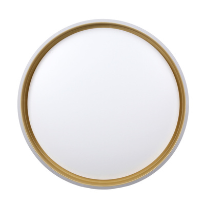Deckenleuchte Florida weiß + gold + schwarzer Plafond 24 W LED 38 cm weißer Schirm