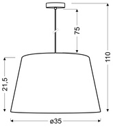 Lampa wisząca Kaszmir z abażurem brązowa tkaninowa do sypialni E27