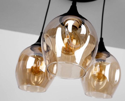 Ceiling lamp black/brown plate 3xE27 Aspa 33-00613