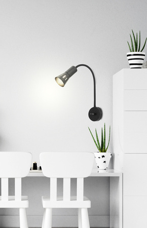 Adjustable black wall lamp on the arm + switch Arena Candellux 91-81353