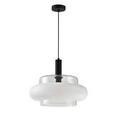BRIZI lampa wisząca czarny 1x40W E27 klosz bezbarwny+mrożony