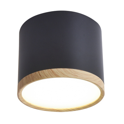 Plafonnier noir et bois 8,8x7,5cm Tube Candellux 2275949